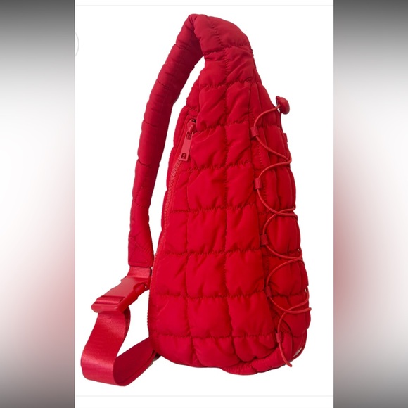 Do everything in love Handbags - Quilted Sling Bag Red Puffer Do Everything In Love Crossbody Bag Shoulder Bag